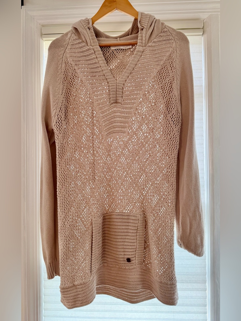 Prana Knit V-Neck Hooded Sweater Tunic